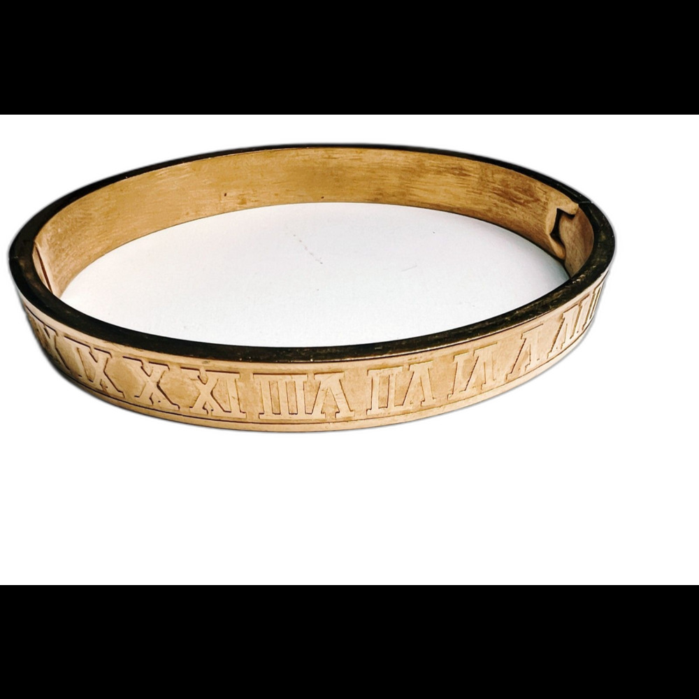 Boutique Cuff Bracelet Modern Roman Numerals Old Money Dark Academia Gold Set